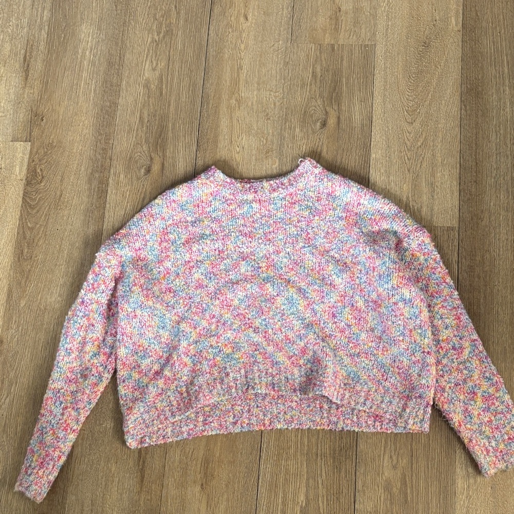 SHEIN Pastel Speckled Crewneck Sweater